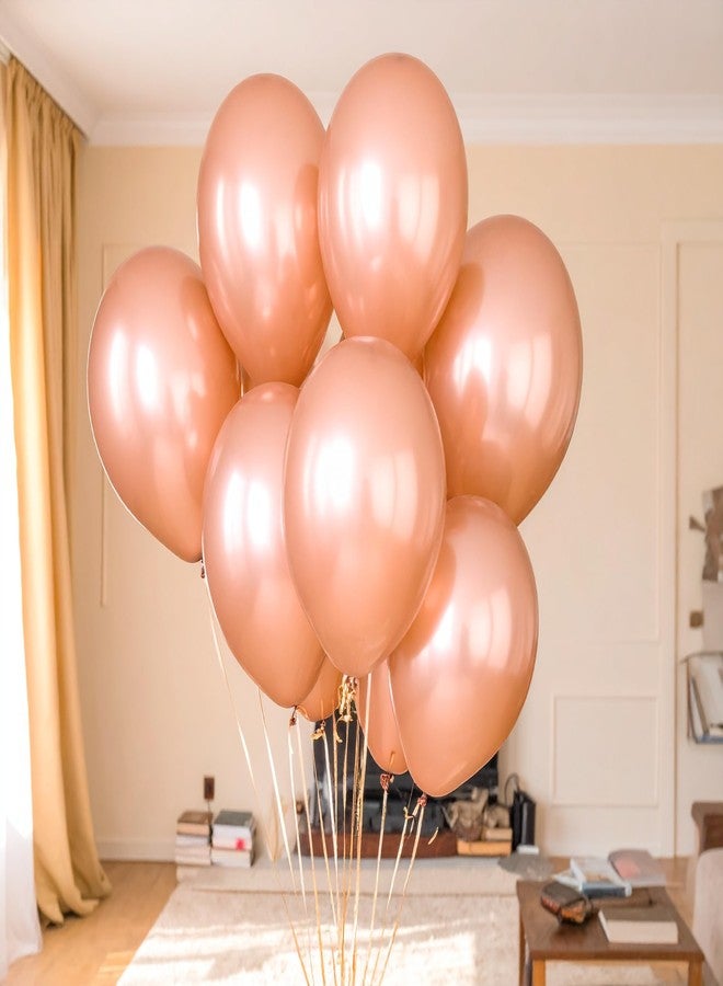 SKYWINS Rose Gold Metallic Balloons Pack of 100 | Premium Latex Balloons for Birthday, Wedding, Anniversary, Baby Shower, Decoration | Thick & Durable Helium/Air Supported Balloons - Image 2